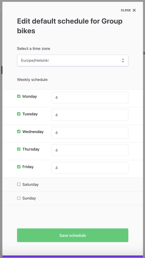 Availability plan entries with seats