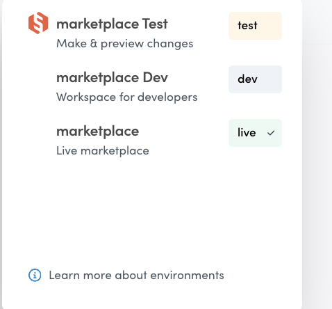 Enviroment selection