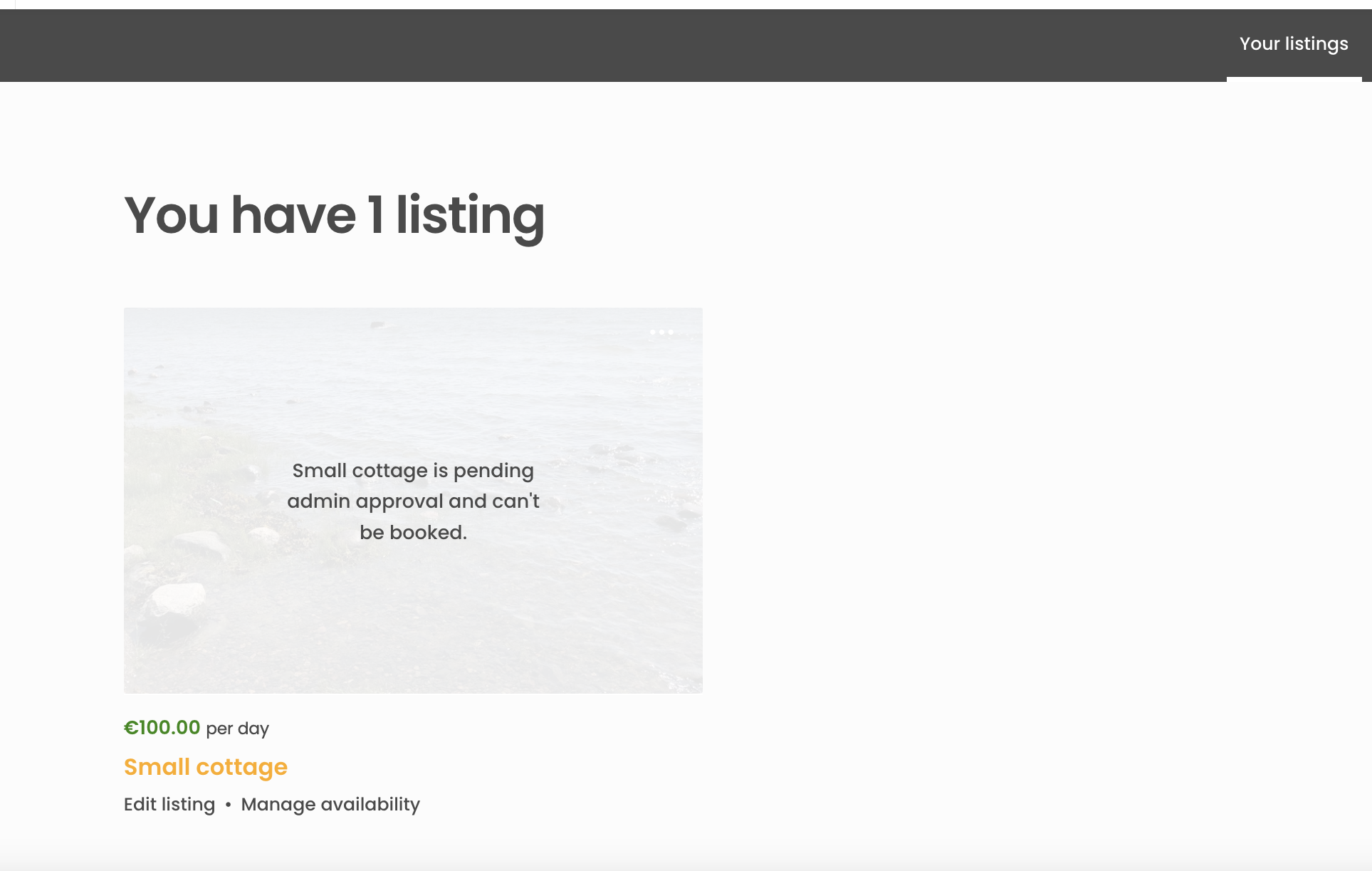 Listing card overlay